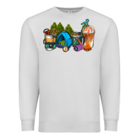 Dove Grey camp coffee cups ado Premium Sweatshirt - AdoDesignShop