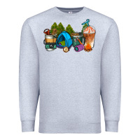 Heather Grey camp coffee cups ado Premium Sweatshirt - AdoDesignShop