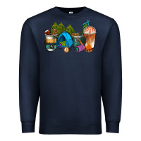 Navy camp coffee cups ado Premium Sweatshirt - AdoDesignShop