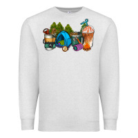 Oatmeal Heather camp coffee cups ado Premium Sweatshirt - AdoDesignShop