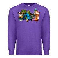 Purple camp coffee cups ado Premium Sweatshirt - AdoDesignShop