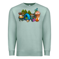 Seafoam camp coffee cups ado Premium Sweatshirt - AdoDesignShop