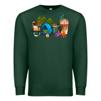 Sports Green camp coffee cups ado Premium Sweatshirt - AdoDesignShop