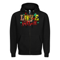 Black love softball Zipper Hoodie - Zillion Design Studio