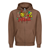 Chestnut love softball Zipper Hoodie - Zillion Design Studio