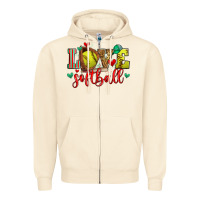 Sandshell love softball Zipper Hoodie - Zillion Design Studio