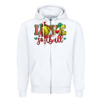 White love softball Zipper Hoodie - Zillion Design Studio
