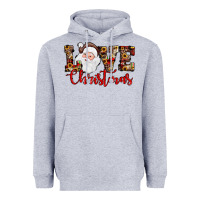 Heather Grey Love Christmas Santa Heavyweight Hoodie - JahusDesignShop