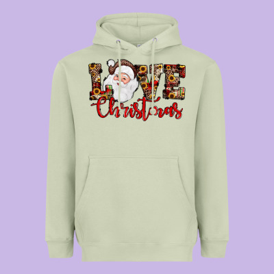 Love Christmas Santa Heavyweight Hoodie Designed By Jahusdesignshop