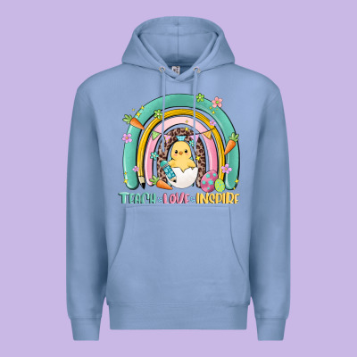 Teach Love Inspire Rainbow Premium Hoodie Designed By Maliassmallbusiness