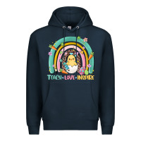 Navy teach love inspire rainbow Premium Hoodie - MaliasSmallBusiness