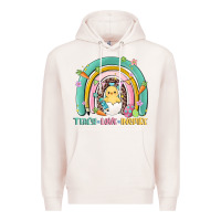 Pale Pink teach love inspire rainbow Premium Hoodie - MaliasSmallBusiness