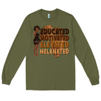 Army Green educated motivated elevated melanated Long Sleeve Tee - texasbilliewilder