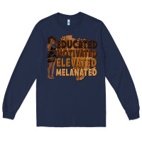 Navy educated motivated elevated melanated Long Sleeve Tee - texasbilliewilder