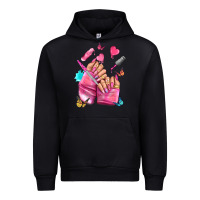 Black pink nail art hand Urban Hoodie - NancyCooperArtShop