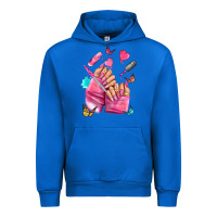 Cobalt pink nail art hand Urban Hoodie - NancyCooperArtShop