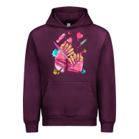 Mauve Wine pink nail art hand Urban Hoodie - NancyCooperArtShop