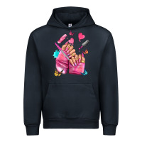 Navy pink nail art hand Urban Hoodie - NancyCooperArtShop