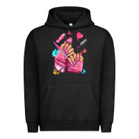 Pigment Black pink nail art hand Urban Hoodie - NancyCooperArtShop