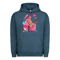 Pigment Midnight Navy pink nail art hand Urban Hoodie - NancyCooperArtShop