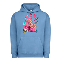 Pigment Pebble Blue pink nail art hand Urban Hoodie - NancyCooperArtShop