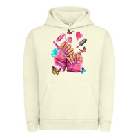 Pigment Pistachio pink nail art hand Urban Hoodie - NancyCooperArtShop