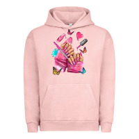 Pigment Salmon pink nail art hand Urban Hoodie - NancyCooperArtShop