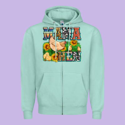 Mama Hen Zipper Hoodie Designed By Zillion Design Studio