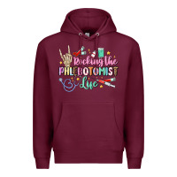 Burgundy rocking the phlebotomist life Premium Hoodie - MaliasSmallBusiness