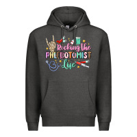 Charcoal Heather rocking the phlebotomist life Premium Hoodie - MaliasSmallBusiness