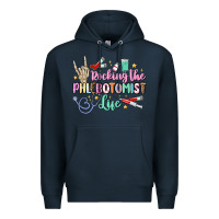 Navy rocking the phlebotomist life Premium Hoodie - MaliasSmallBusiness