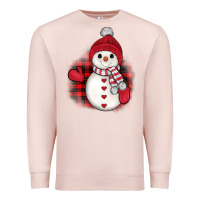 Pale Pink christmas snowman Premium Sweatshirt - JahusDesignShop