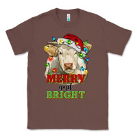 Chestnut merry and bright charolais cattle cow with christm Classic Tee - RanaPortraitStore