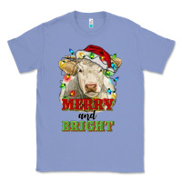 Colony Blue merry and bright charolais cattle cow with christm Classic Tee - RanaPortraitStore