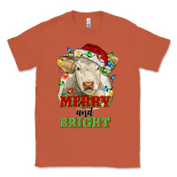 Copper merry and bright charolais cattle cow with christm Classic Tee - RanaPortraitStore