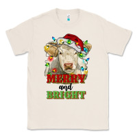 Natural merry and bright charolais cattle cow with christm Classic Tee - RanaPortraitStore