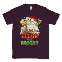 Plum merry and bright charolais cattle cow with christm Classic Tee - RanaPortraitStore