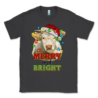 Smoke merry and bright charolais cattle cow with christm Classic Tee - RanaPortraitStore