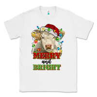 White merry and bright charolais cattle cow with christm Classic Tee - RanaPortraitStore