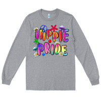 Heather Grey hippie pride Long Sleeve Tee - Zillion Design Studio
