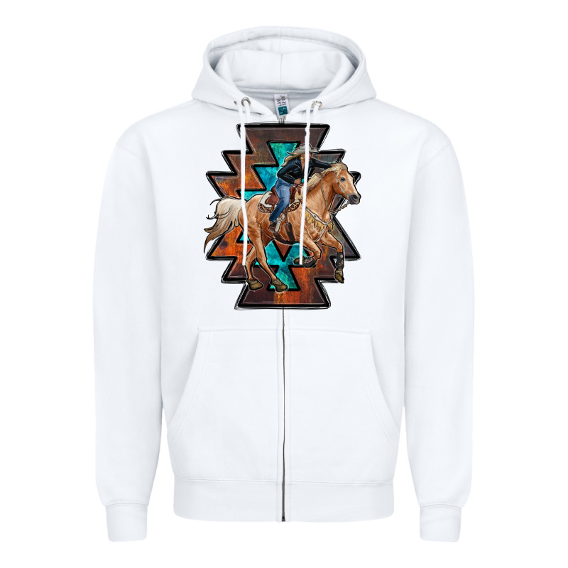 Cowgirl With Aztec Zipper Hoodie by RanaPortraitStore | Teevron