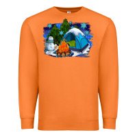 Carrot winter camping with camp fire Premium Sweatshirt - AdoDesignShop