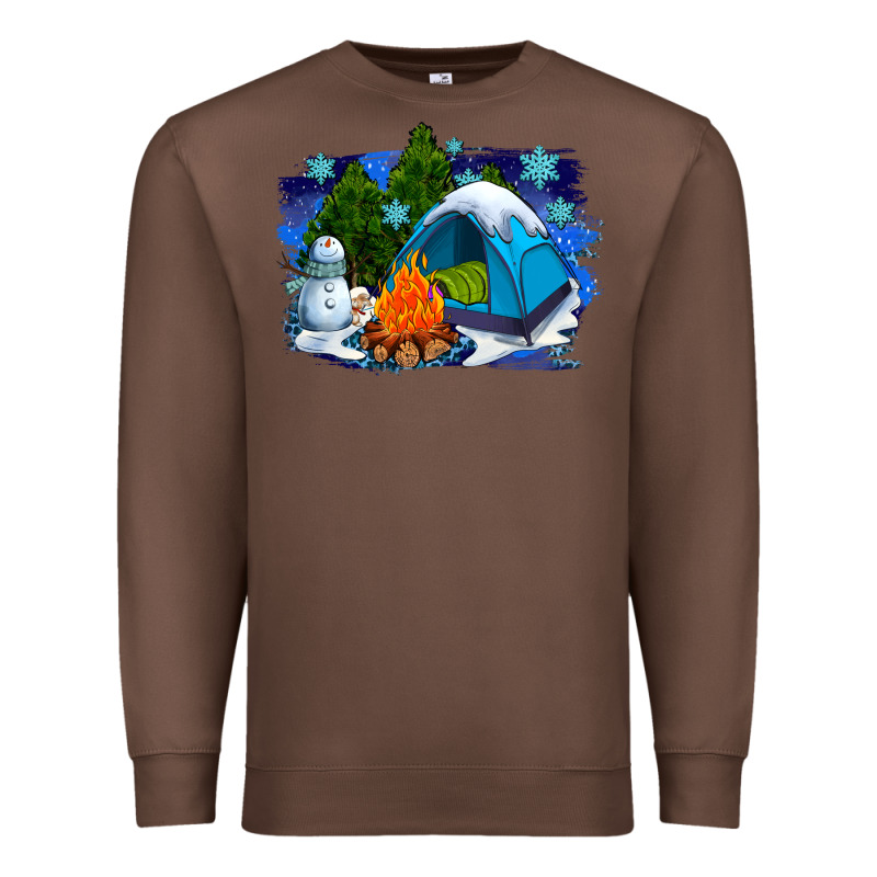 Winter Camping With Camp Fire Premium Sweatshirt by AdoDesignShop | Teevron