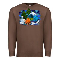 Chestnut winter camping with camp fire Premium Sweatshirt - AdoDesignShop