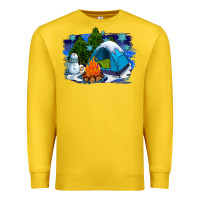 Lemon winter camping with camp fire Premium Sweatshirt - AdoDesignShop