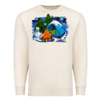 Sandshell winter camping with camp fire Premium Sweatshirt - AdoDesignShop