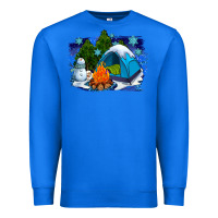 True Royal winter camping with camp fire Premium Sweatshirt - AdoDesignShop