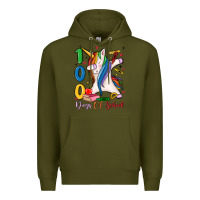 Army Green 100 days of school Premium Hoodie - MaliasSmallBusiness