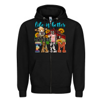 Black life is better on the farm Zipper Hoodie - Zillion Design Studio