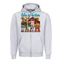 Heather Grey life is better on the farm Zipper Hoodie - Zillion Design Studio